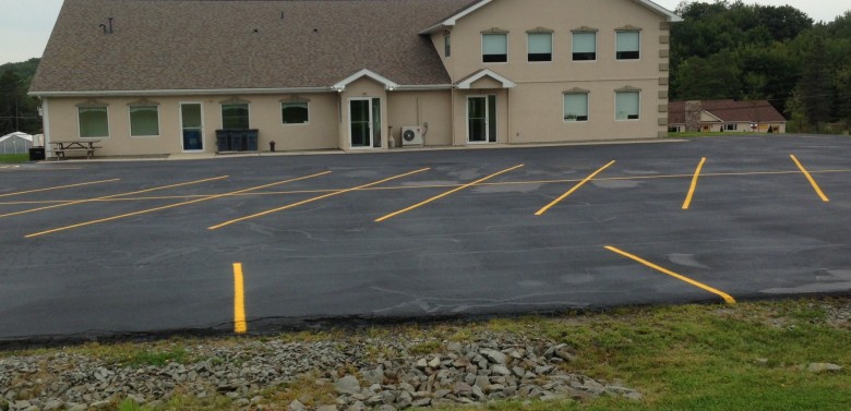 Finished Parking lot Sealcoating and Striping